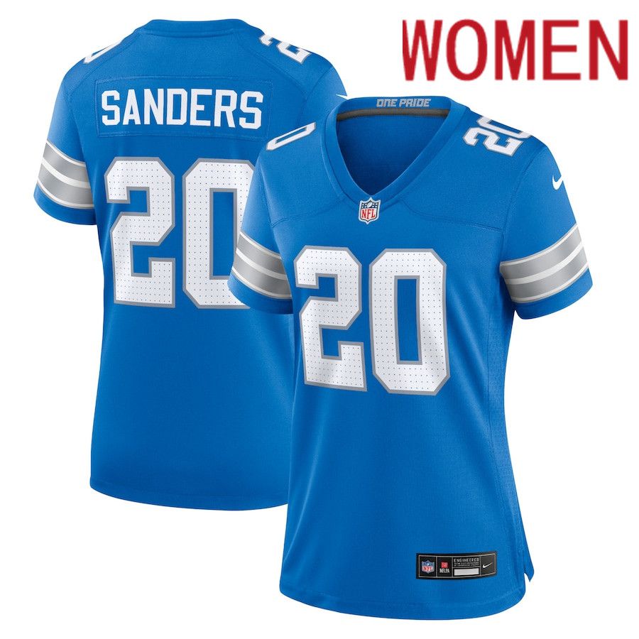 Women Detroit Lions 20 Barry Sanders Nike Blue Retired Player Game NFL Jersey